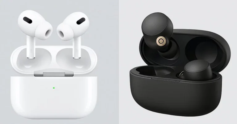 Écouteurs sans fil AirPods Pro 2 et Sony WF-1000XM4 comparés pour la réduction de bruit et la qualité sonore en 2024